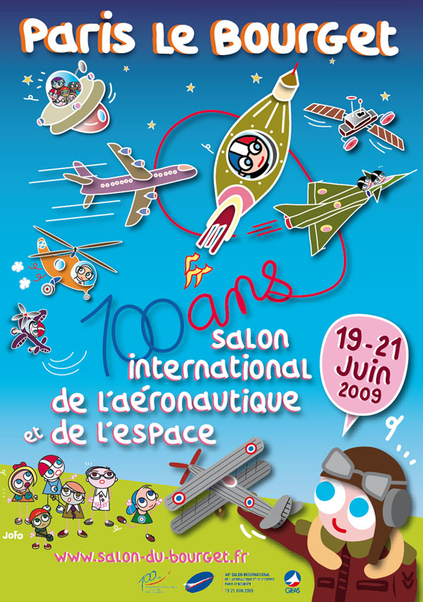 Lauréat du concours du visuel officiel des 100 ans du Salon International de l'Aéronautique et de l'Espace du Bourget - Paris. 2009. (Agence PEMA 2M) 