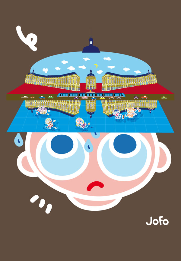 La Place de la Bourse de Gabriel + le miroir d'eau de Jean-Max Llorca