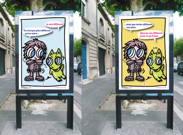 Collaboration avec Éric Corbeyran (scénariste de BD). Projet de double affiche  pour Bordeaux 2013, Capitale Européenne de la Culture. 2011